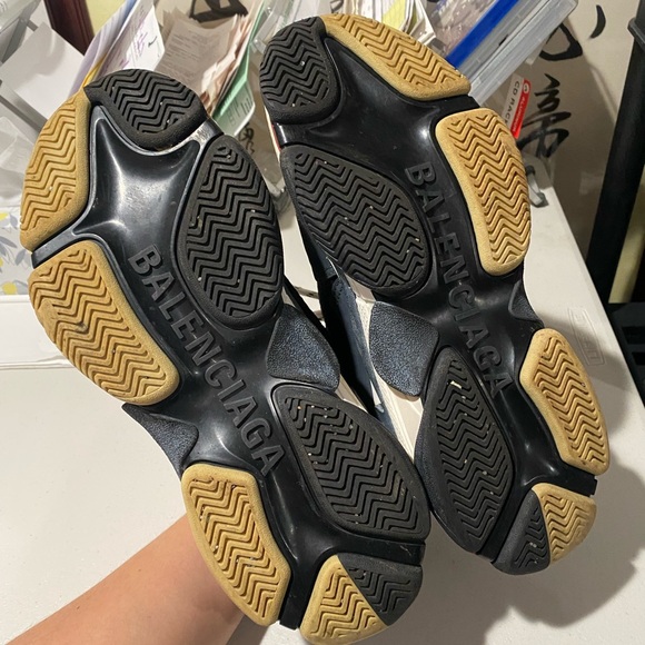 Balenciaga triple S black grey two tone fabric sneaker no box - Picture 5 of 10